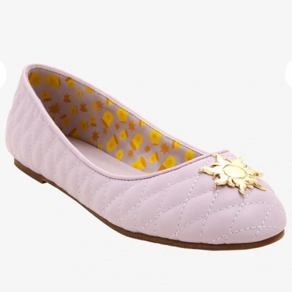 DISNEY HOT TOPIC Tangled “Gleam and Glow” Quilted Rapunzel FLATS! - Picture 3 of 14